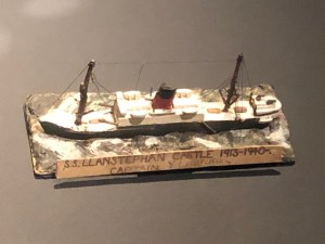 Balsa model of a ship that an English child made while fleeing the Blitz