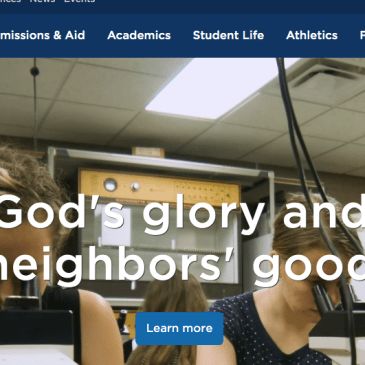 Screen shot of Bethel University website on Aug. 25, 2019