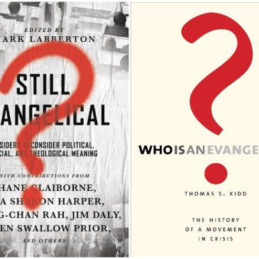 Covers of recent books about evangelicalism by Mark Labberton and Thomas Kidd