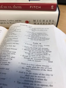Psalm 46, with books by David Fitch and Michael Massing