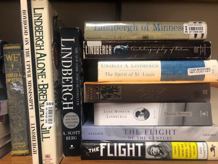 Part of my collection of books by and on Charles Lindbergh